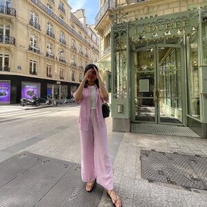 Abercrombie & Fitch Pink Linen Pants